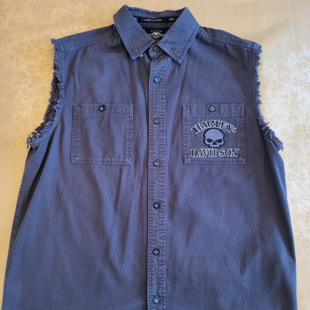 Harley Davidson Willie G gray shirt vest